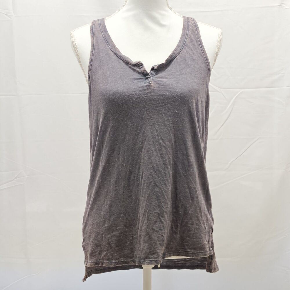 Universal Thread Womens XS Gray Washed Henley Tank Top Cotton Blend Boho Casual